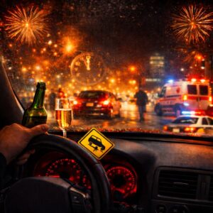 A person drinking while driving.