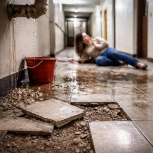 A broken stair in a building hallway. Learn how prior complaints and notice can strengthen a premises liability claim in New York.