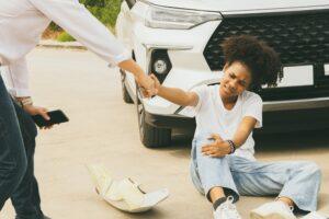 A woman injured in a pedestrian accident case in NY.